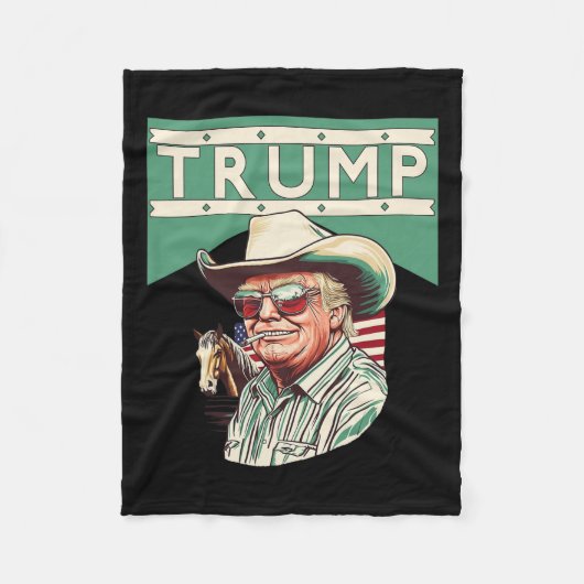 Cowboy Trump is mijn President Fleece Deken (Voorkant)