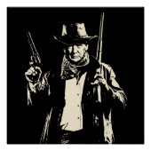  cowboy Trump klaar om sommige democraten te schop Perfect Poster (Voorkant)