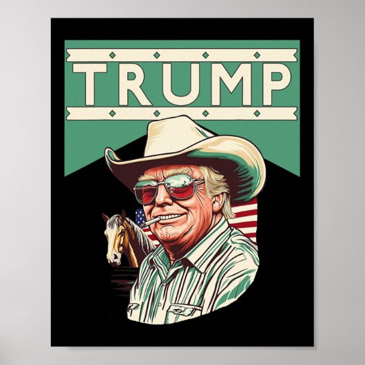 Cowboy Trump Trump Is Mijn President Poster (Voorkant)