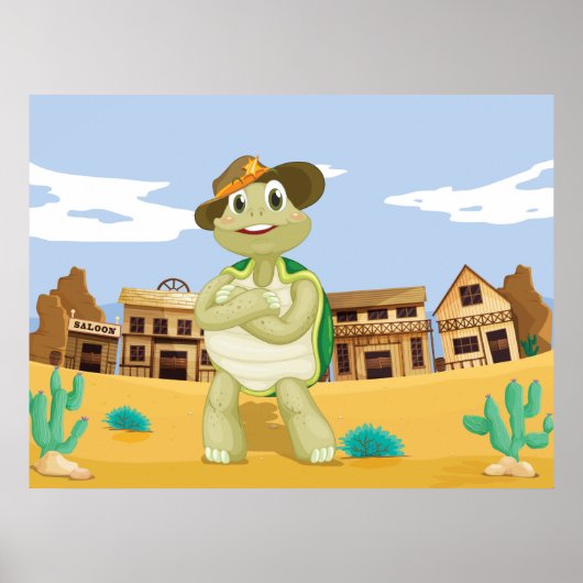 Cowboy Turtle Poster (Voorkant)