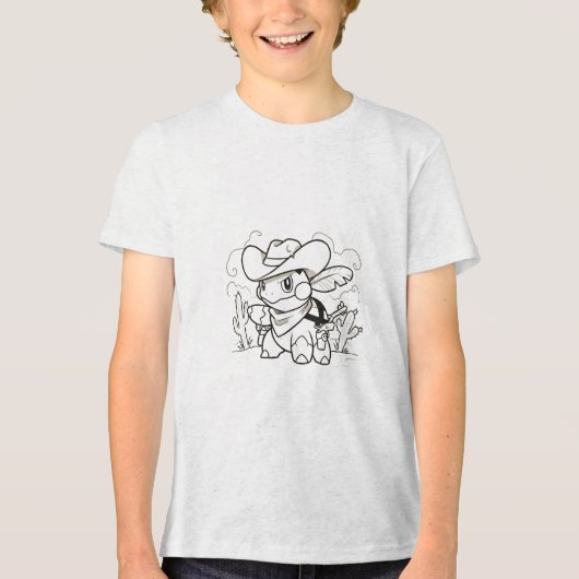 cowboy turtwig wild west tee Tri-Blend shirt (Voorkant)