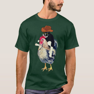 Cowboy tuxedo-kat op een gekke kattenliefhebber t-shirt
