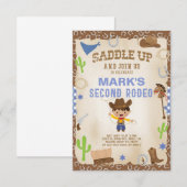 Cowboy tweede rodeo jongen verjaardag uitnodiging. kaart (Voorkant / Achterkant)