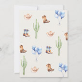 Cowboy Twin Baby shower Invitation Kaart (Achterkant)