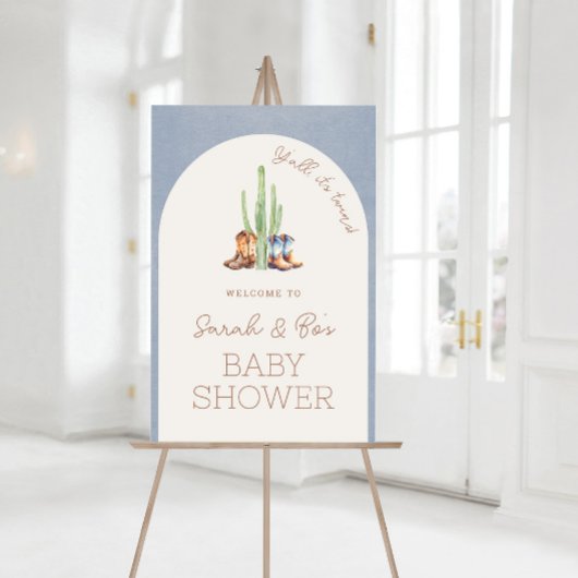 Cowboy Twins Baby shower Welkomstbord Poster