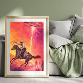 Cowboy UFO Encounter – Vintage Sci-Fi Poster