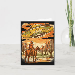 Cowboy Ufo Woestijn Vintage Alien Sci-fi Western C Kaart