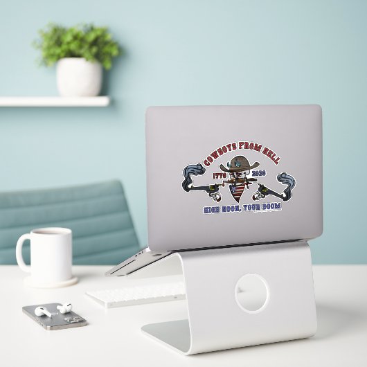Cowboy uit de Hel Sticker (Laptop op bureau)