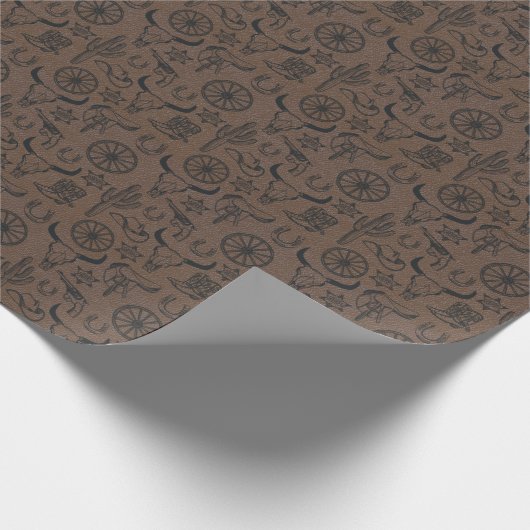 Cowboy uit western land cadeaupapier (Hoek)