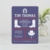 Cowboy uitnodiging (Staand voorkant)