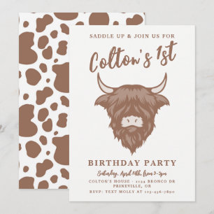 Cowboy Uitnodiging   Koe Uitnodiging   Western