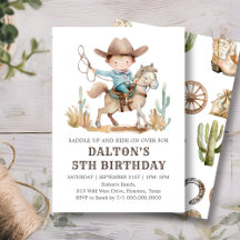 Cowboy uitnodiging voor verjaardagsfeestje