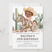 Cowboy uitnodiging voor verjaardagsfeestje (Voorkant)