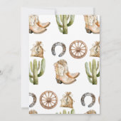 Cowboy uitnodiging voor verjaardagsfeestje (Achterkant)