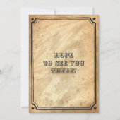 Cowboy-uitnodiging, Westerne verjaardag Kaart (Achterkant)