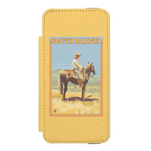 Cowboy (Uitzicht)South Dakota Incipio iPhone Portemonnee Hoesje (Voorkant Agenda)
