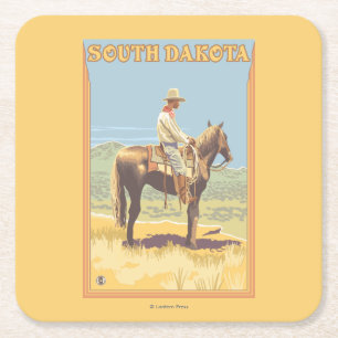 Cowboy (Uitzicht)South Dakota Kartonnen Onderzetters