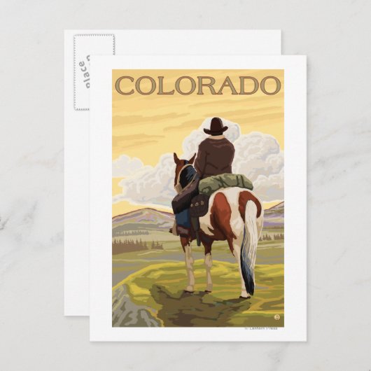 Cowboy (Uitzicht van achteren) Colorado Briefkaart (Voorkant / Achterkant)