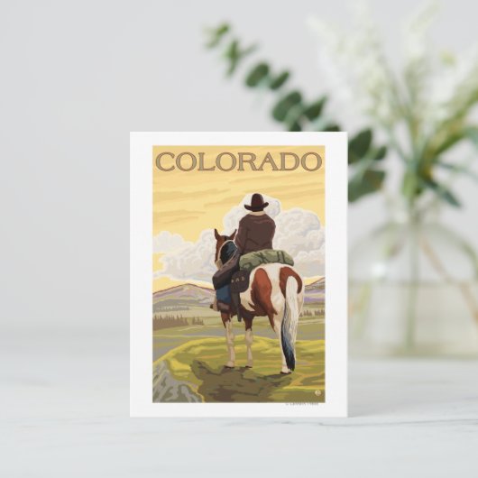 Cowboy (Uitzicht van achteren) Colorado Briefkaart (Staand voorkant)