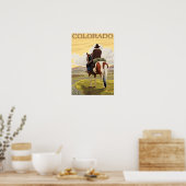 Cowboy (Uitzicht van achteren) Colorado Poster (Keuken)
