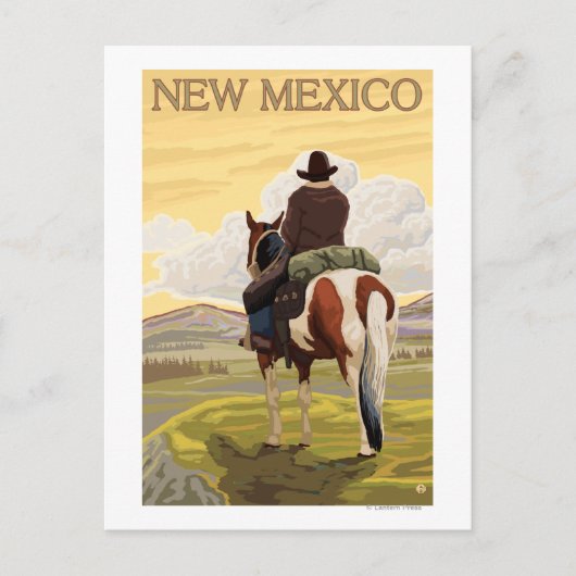 Cowboy (Uitzicht van achteren) Nieuw Mexico Briefkaart (Voorkant)