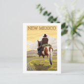 Cowboy (Uitzicht van achteren) Nieuw Mexico Briefkaart (Staand voorkant)