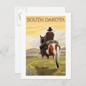 Cowboy (Uitzicht van achteren)South Dakota Briefkaart (Voorkant / Achterkant)