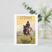 Cowboy (Uitzicht van achteren)Utah Briefkaart (Staand voorkant)