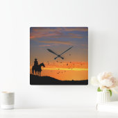 Cowboy Up Clock Vierkante Klok (Huis)