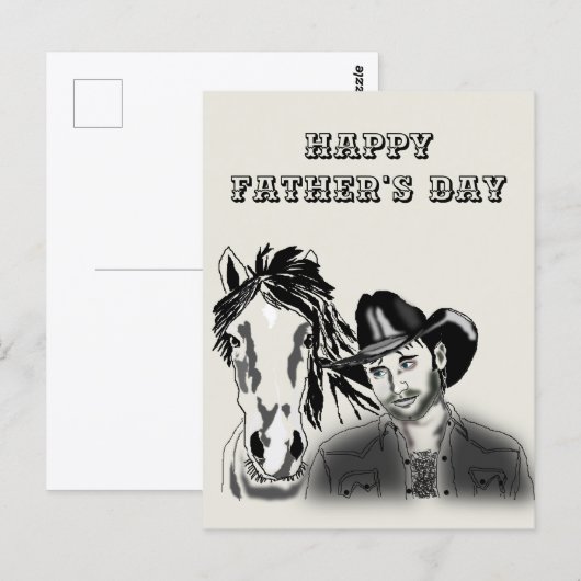 Cowboy Vaderdag Ansichtkaart Briefkaart (Voorkant / Achterkant)