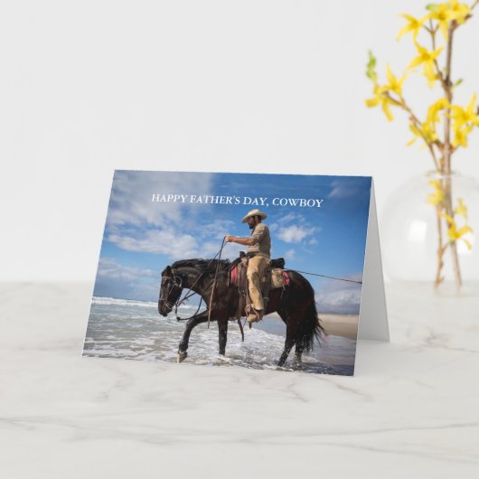 Cowboy Vaderdag Kaart (Gele Bloem)