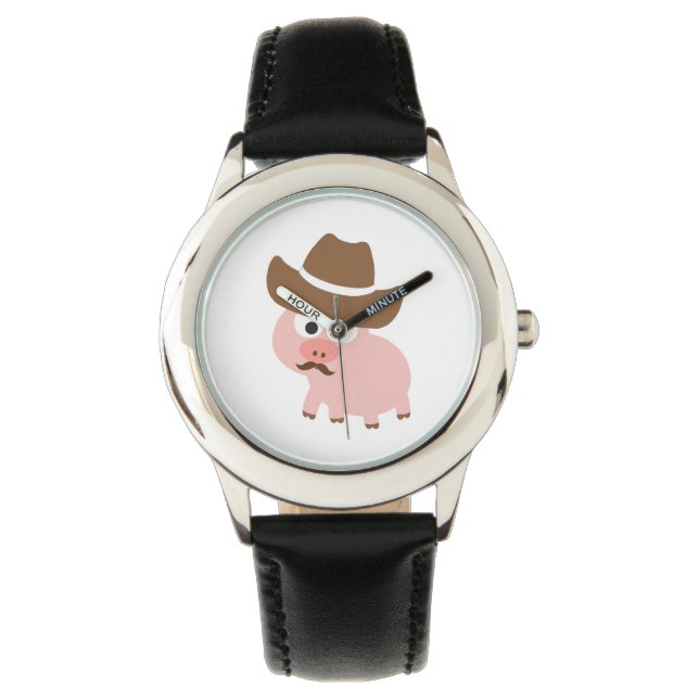 Cowboy Varken Horloge (Voorkant)