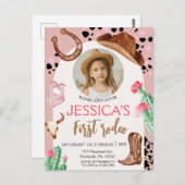 Cowboy Verjaardag 1e Rodeo Verjaardagsfeest Briefkaart (Voorkant / Achterkant)