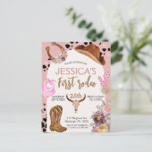 Cowboy-verjaardag 1e Rodeo-verjaardagsfeestje Briefkaart (Staand voorkant)