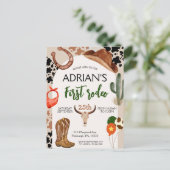 Cowboy Verjaardag 1e Rodeo Verjaardagsfeestje Briefkaart (Staand voorkant)