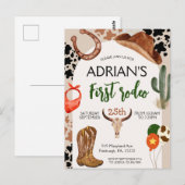 Cowboy Verjaardag 1e Rodeo Verjaardagsfeestje Briefkaart (Voorkant / Achterkant)