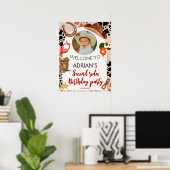 Cowboy Verjaardag 2d Rodeo Verjaardagsfeest Poster (Thuiskantoor)