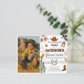 Cowboy Verjaardag 2de Rodeo Verjaardagsfeestje Briefkaart (Staand voorkant)