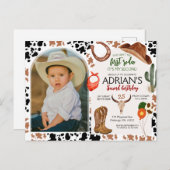 Cowboy-verjaardag 2e Rodeo-verjaardagsfeestje Briefkaart (Voorkant / Achterkant)