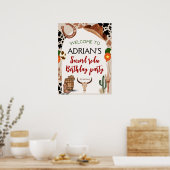 Cowboy Verjaardag 2e Rodeo Verjaardagsfeestje Poster (Keuken)