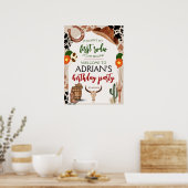 Cowboy Verjaardag 2e Rodeo Verjaardagsfeestje Schu Poster (Keuken)