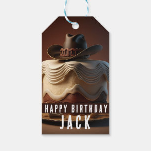 Cowboy Verjaardag Cadeau Label – Westerne taart On Cadeaulabel