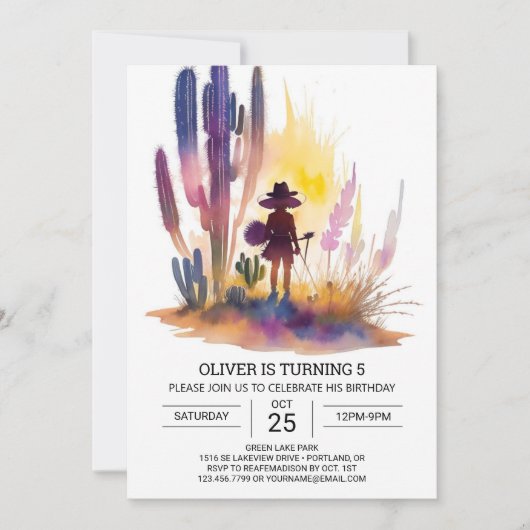 Cowboy Verjaardag Custom Online Kaart (Voorkant)