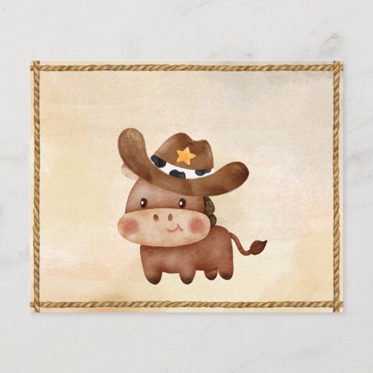 Cowboy verjaardag eerste rodeo foto bedankt! (Achterkant)