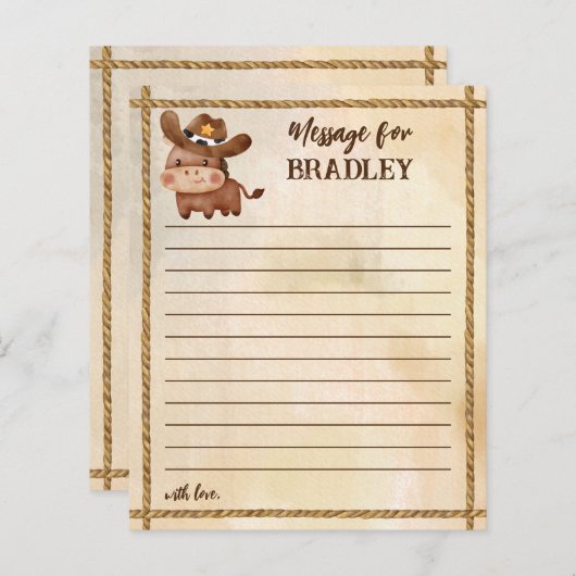 Cowboy verjaardag eerste rodeo tijd capsule kaart (Voorkant / Achterkant)