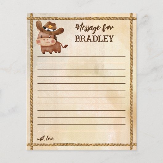 Cowboy verjaardag eerste rodeo tijd capsule kaart (Voorkant)