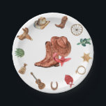 Cowboy Verjaardag Eerste Rodeo Western Papieren Bordje<br><div class="desc">Onze Rodeo Westerne Cowboy Borden zijn ideaal voor uw kleintjes eerste Rodeo-thema verjaardagsfeestje!</div>