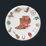 Cowboy Verjaardag Eerste Rodeo Western Papieren Bordje<br><div class="desc">Onze Rodeo Westerne Cowboy Borden zijn ideaal voor uw kleintjes eerste Rodeo-thema verjaardagsfeestje!</div>