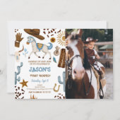 Cowboy Verjaardag Foto uitnodiging (Voorkant)