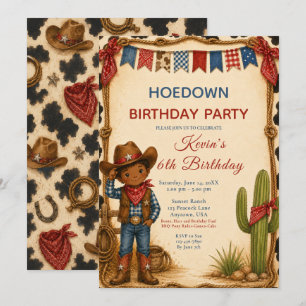 Cowboy Verjaardag Hoedown Feest Kaart